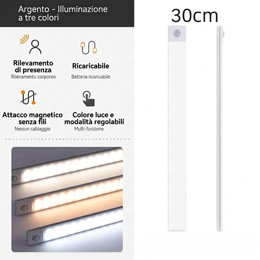 NEXORIAL – Barra LED Wireless con Sensore di Movimento