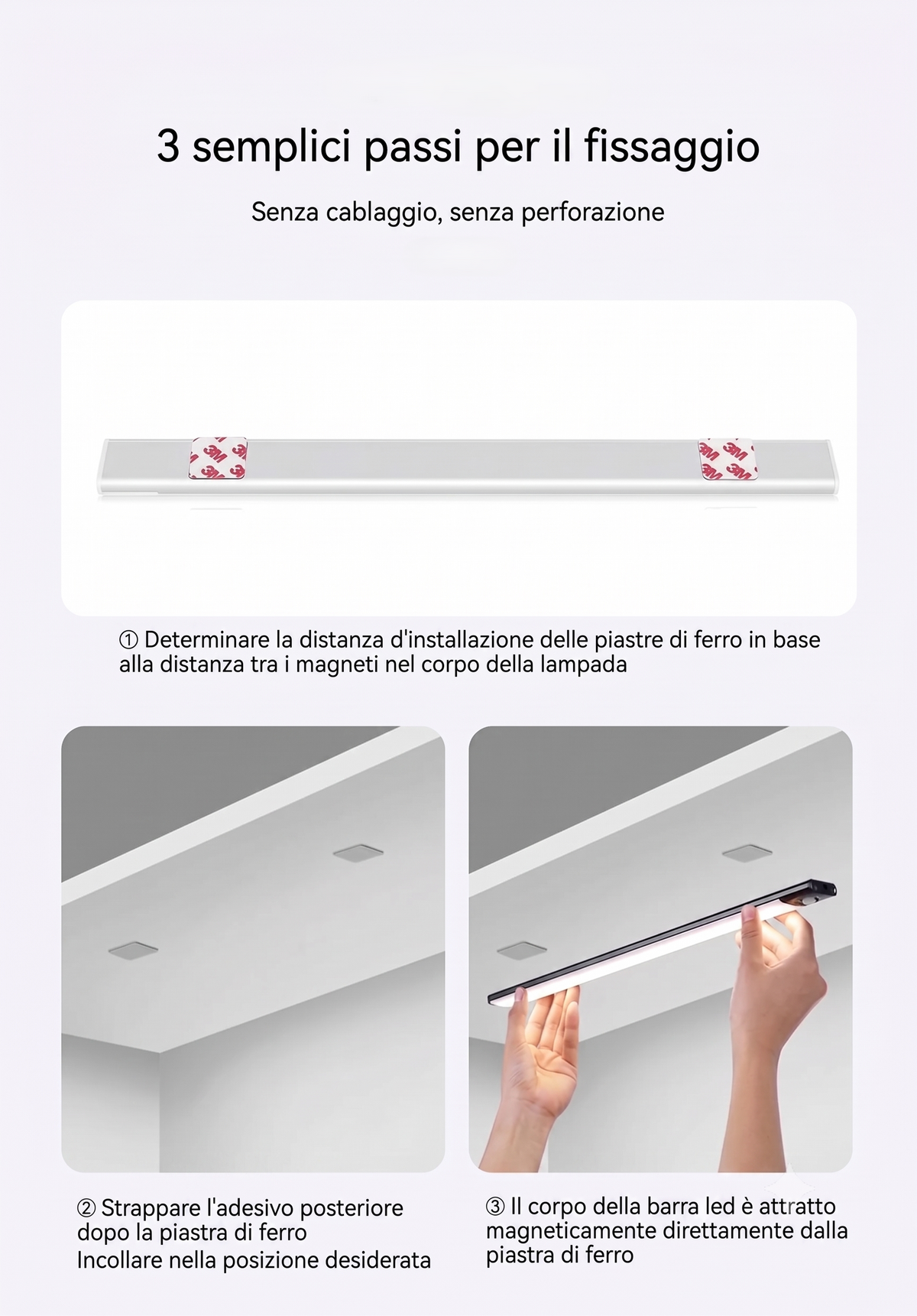 NEXORIAL – Barra LED Wireless con Sensore di Movimento