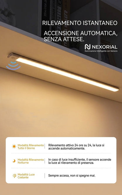 NEXORIAL – Barra LED Wireless con Sensore di Movimento